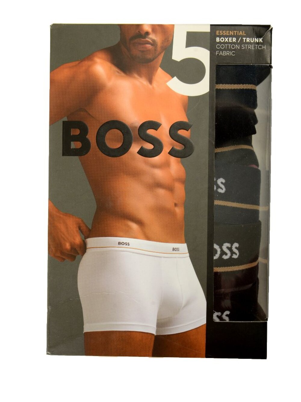 Hugo Boss Men's "ESSENTIAL" Logo Strap 5Pack Boxer/Trunk Underwear US S IT 48
